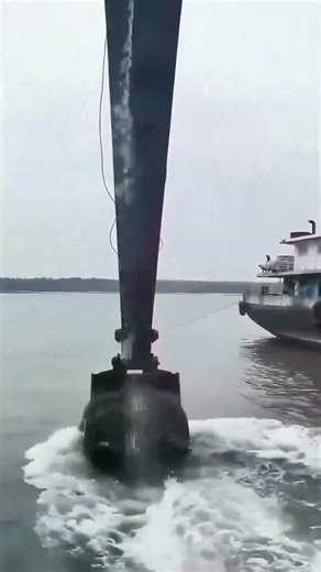 Shipboard Excavator at Work