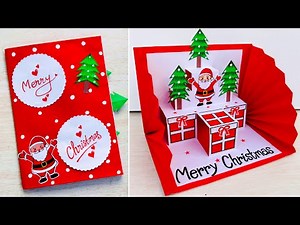 DIY Christmas pop-up card // Christmas greeting card making easy // Merry Christmas card