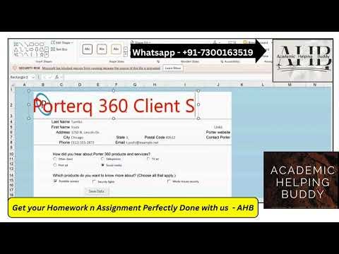 Shelly Cashman Excel Module 8-11 SAM Capstone Project 1a | Porter 360 | Cengage Mindtap