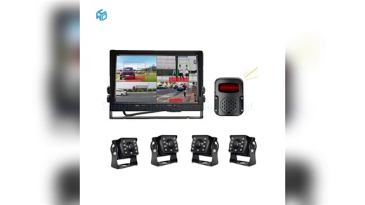 10.1 Inch IPS Split Screen Bus Camera 1080P Night Vision Reverse 4 Channel Pedestrian/Vehicle Detection AI Blind Spot Monitor