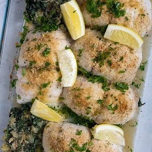 Baked Flounder Florentine - Cilantro Parsley