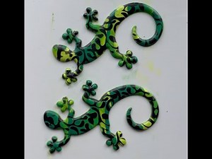 Make a jungle gecko with polymer clay