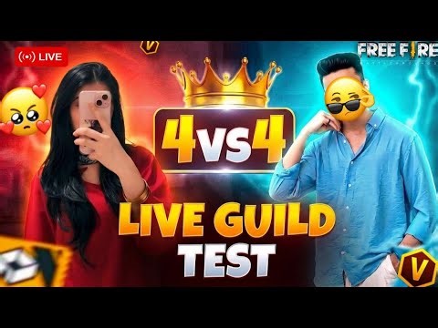 🔴4 VS 4 GUILD TEST CUSTOM 😈 free fire live girl stream 🌸🤯 #freefire #shorts