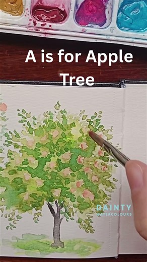 Watercolor Apple Tree