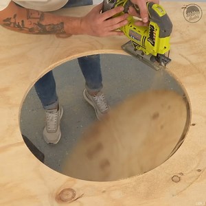 In this video, I show you how to build a modern, ellipse shaped dining table with a BUILT IN motorized turntable in the center!! | Modern Builds