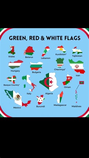 Green, Red & White Flags Around the World 🌍🚩
