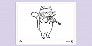 Cartoon Cat Colouring Sheet