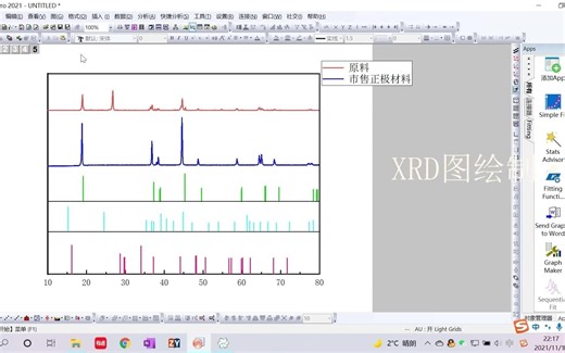用oringin绘制多pdf卡片的XRD图