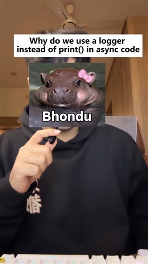 Amit Vikram Awasthi on Instagram: "Why do seniors scream “REMOVE PRINT” in async code? 😤 Because in async apps (FastAPI, asyncio), print() blocks the event loop and one small print can slow every request. Logging doesn’t. [ backend engineering | python production mistakes | software engineer tips clean python code | python debugging | python anti patterns python programming | backend software engineering | python backend development | logging ] #softwareengineering #backendengineering #engineer