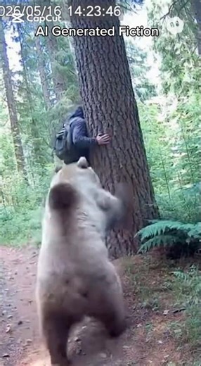 Grizzly Bear Climbs Tree After Man 🐻