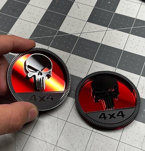 Custom Skull Rated Engraved Car Emblem Badge Acrylic Double Layer MULTICOLOR |2 Badges| for Jeep Wrangler 4x4 Car-safe Adhesive Easy Install - Etsy