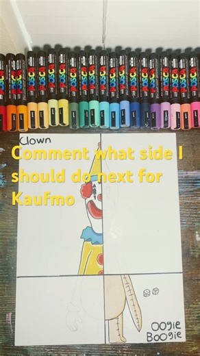 Drawing Kaufmo in 4 Different Ways (Halloween Edition Part 2) with Posca Markers #shorts #tadc #art