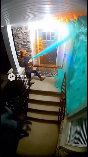 Porch pirate exploding paint prank