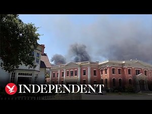 Smoke billows over Warner Bros studios after transformer explosion sparks fire