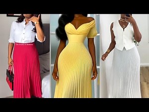 How to Sew HOMEMADE PLEATED SKIRT using PLAIN CREPE FABRIC ( Detailed)