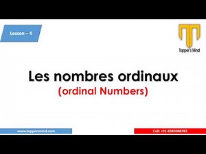 Ordinal Numbers in French