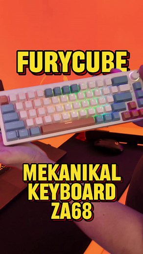 FURYCUBE MEKANIKAL KEYBOARD ZA68: Keyboard Estetik Murah