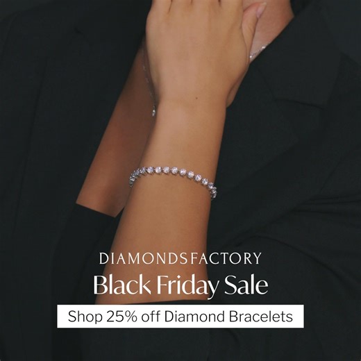 ⚫😍 The Black Friday sale is here! Shop 25% OFF diamond bracelets at Diamonds Factory See something you like? Tailor it to the perfect piece by customising: 💎 Natural or Lab Grown Diamond ✨ Diamond Carat and Cut 💍 Platinum, White, Yellow and Rose Gold Options 📏 Size and more! Shop now | Diamonds Factory
