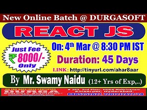 REACT JS Online Training @ DURGASOFT
