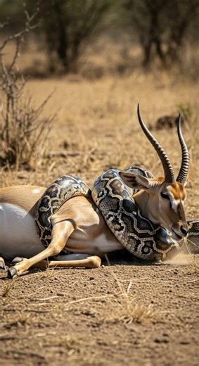 Will the giant python devour the helpless jungle explorer caught in a trap #wildlife #python #danger