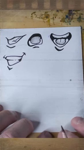 robert kalafut on Instagram: "How to draw Anime Mouths 3 subscribe to my youtube channel @rmkrobo1 #anime #art #drawing #ink #draw mouths sketch art artist"