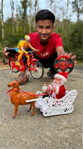 Rc Remote Control Cycle Vs Rc Santa Claus Unboxing