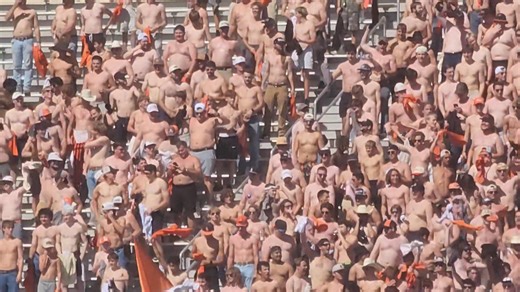 3.9K views · 142 reactions | Best part of the game in Stilly today. This started with 2 guys. Estimated 800 by the time it finished growing. New tradition? Shirtless sections. Women... participation is optional! 藍藍藍 | Shawn Johnson | Facebook