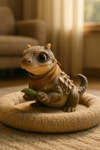 Cutest Dino Alert! Baby Ankylosaurus Comes for Pets 🦖✨ #shorts