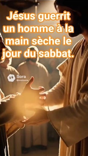 Jésus guerrit l'homme à la main sèche le jour du sabbat #Jésus #Miracle #MainSèche #GuérisonDiv #foi