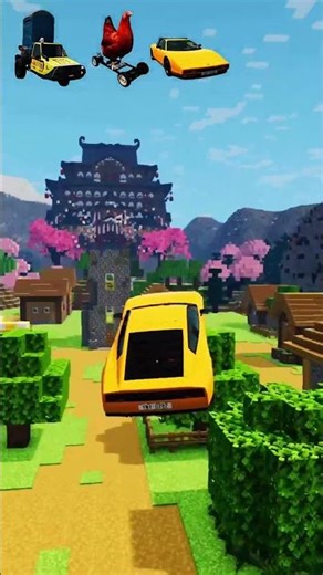 Crash Test in Minecraft Streets #beamngdrive #minecraft