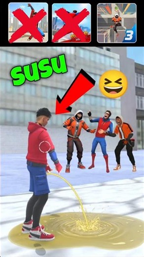 SuSu 😄🤪 In SF3 🆚 SFH 🆚 SAF #spiderfighter3 #games #spiderman #shorts #gaming #viral