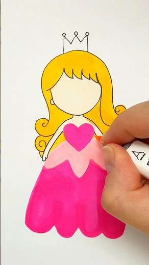 How to draw a cute princess | Step by step drawing for kids