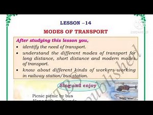 Modes of transport Class 3 EVS full lesson explanation and textbook activities Karnataka state NCERT