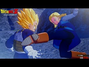 Dragon Ball Z: Kakarot - Android 18 breaks Vegeta's arm! Vegeta VS Android 18 Gameplay