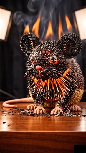 Handmade Matchstick Mouse 🔥 | Viral Art Trend 2026#viral #shorts #ytshorts