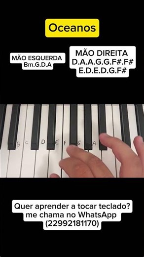 Oceanos Tutorial - rápido e fácil no Teclado para iniciantes ( aula de teclado) #piano #musica