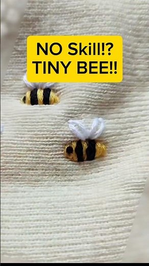 DIY Bee Embroidery Tutorial – Easy Stitch for Beginners make your clothes turning! #shorts #sewing