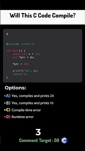 C / C++ Interview Question | Daily Coding Quiz | Shorts | Day 37 : Video 1