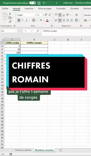 Convertis tes chiffres en chiffres romains avec cette fonction #excel #pt #pourtoi #astuce