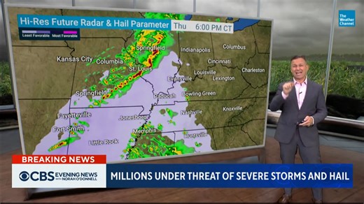 4.2K views · 29 reactions | There were at least five confirmed tornadoes in parts of Ohio, while large hail pelted other neighborhoods on Wednesday. Meteorologist Chris Warren from the Weather Channel is tracking where severe weather is heading next. | CBS Evening News | Facebook