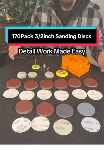170-Piece Sanding Disc Kit for Precision Detailing