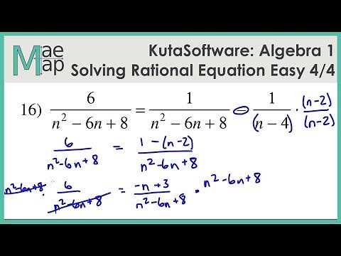KutaSoftware: Algebra 1- Solving Rational Equations Easy Part 4