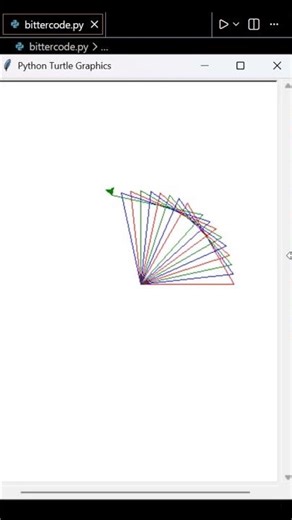 Python Drawing Crazy Triangle Pattern 🔥 #coding #shorts #bittercode #python #coding