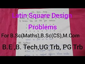 Latin Square Design Problems ‪@thanishmaths3760‬