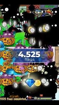 PvZ Survival Endless 4.525 flags #pvz #pvzgameplay #shorts