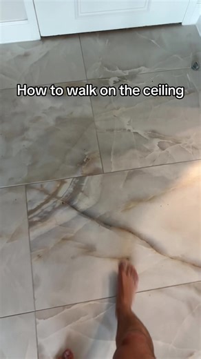 POV: I finally figured out how to walk on the ceiling… turns out you just gotta flip the house. 😂 #FYP #POV #FunnyTok #CeilingWalk #ViralVideo