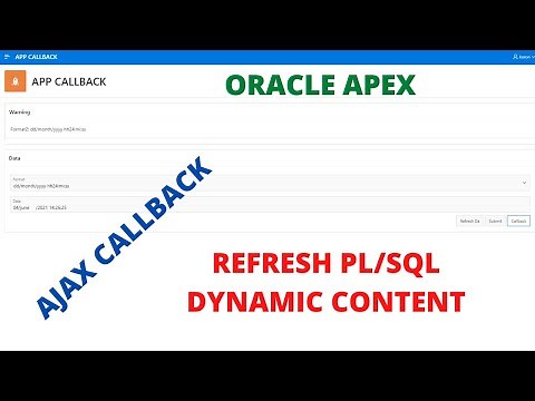 Apex Oracle Ajax Callback - Refresh PL/SQL Dynamic Content