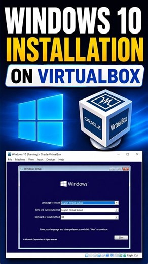 Windows 10 Installation on VirtualBox 🔥 | Step-by-Step #Shorts