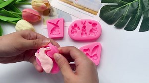 Mujiang Rabbit Fondant Mold Easter Bunny Ears Chocolate Candy Silicone Molds For Cake Decorating Set Of 4