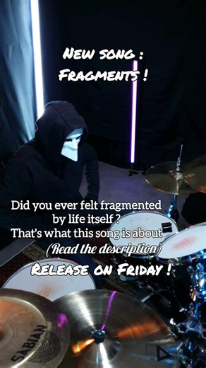 New song Fragments excerpt... #drummer #drums #shorts #music #mask #funny